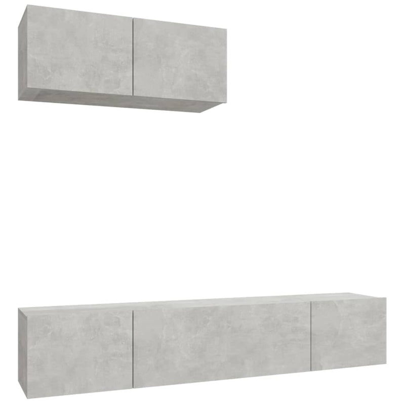 3-delige Tv-meubelset bewerkt hout betongrijs MeubelReus