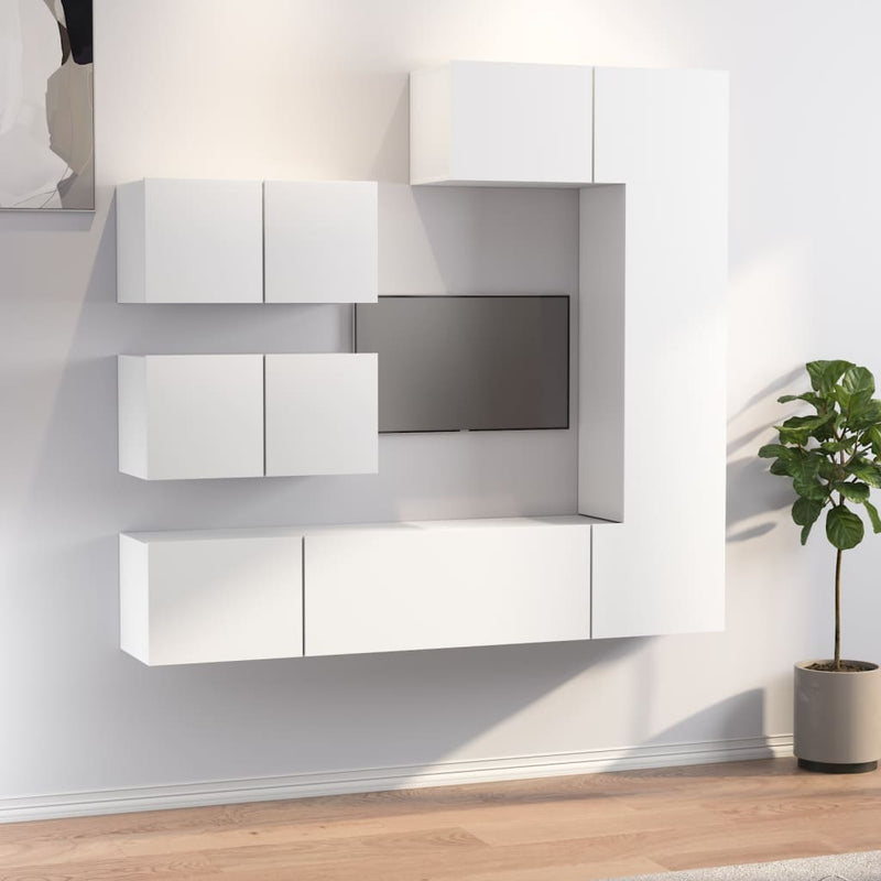 6-delige Tv-meubelset bewerkt hout wit MeubelReus
