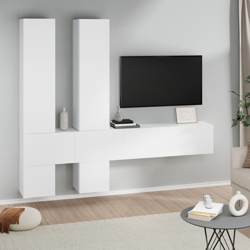 Tv-wandmeubel bewerkt hout wit MeubelReus