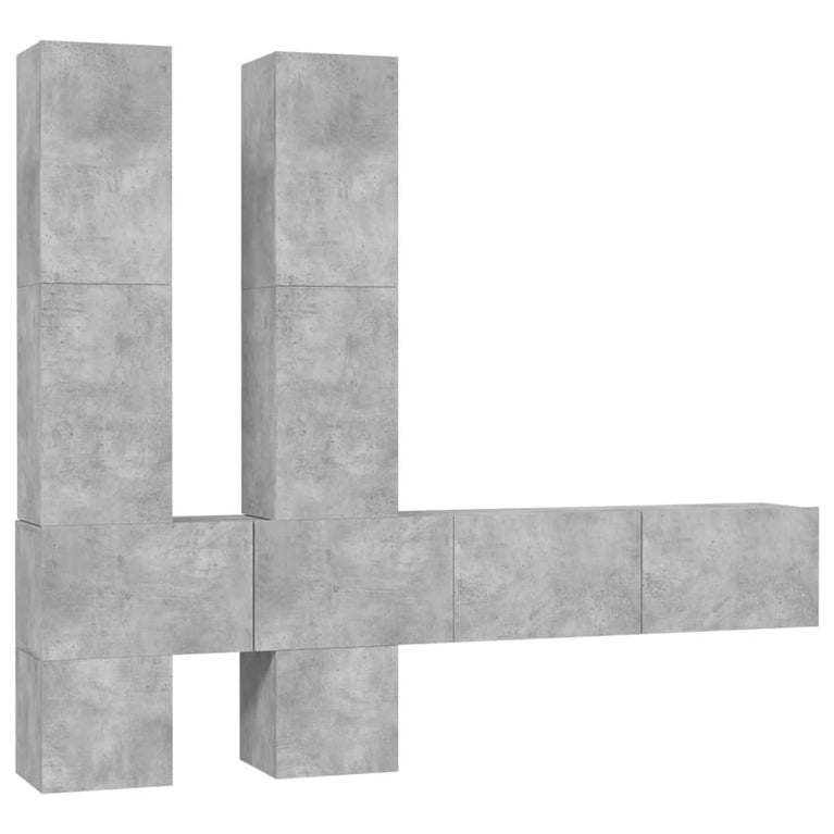 Tv-wandmeubel bewerkt hout betongrijs MeubelReus
