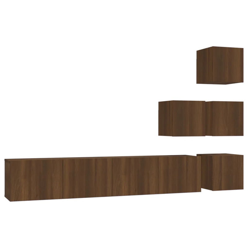 Tv-wandmeubel bewerkt hout bruin eikenkleur MeubelReus