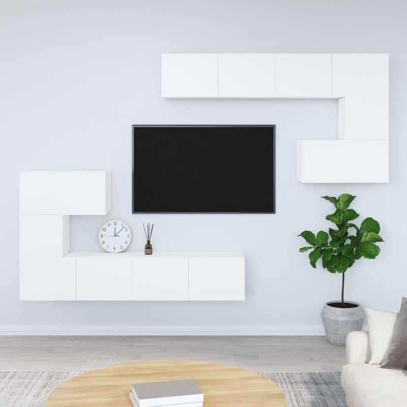 Tv-wandmeubel bewerkt hout wit MeubelReus