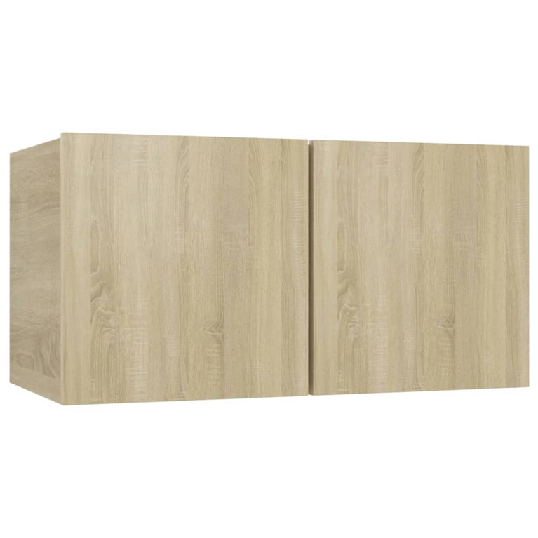 Tv-wandmeubel bewerkt hout sonoma eikenkleurig MeubelReus