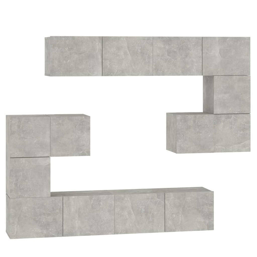 Tv-wandmeubel bewerkt hout betongrijs MeubelReus