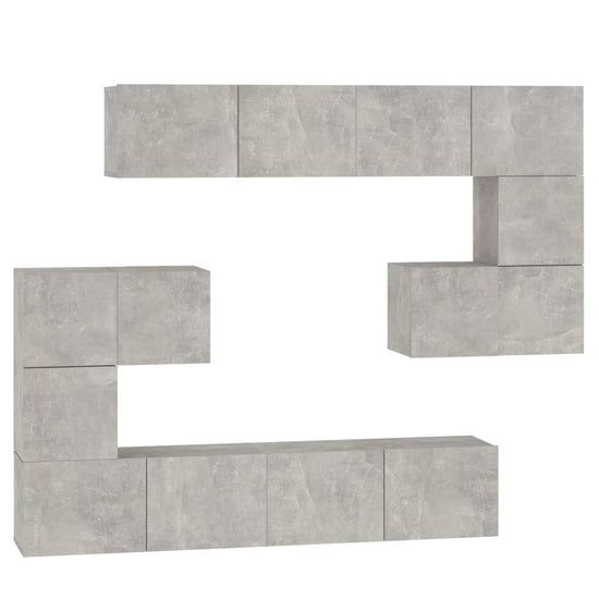 Tv-wandmeubel bewerkt hout betongrijs MeubelReus