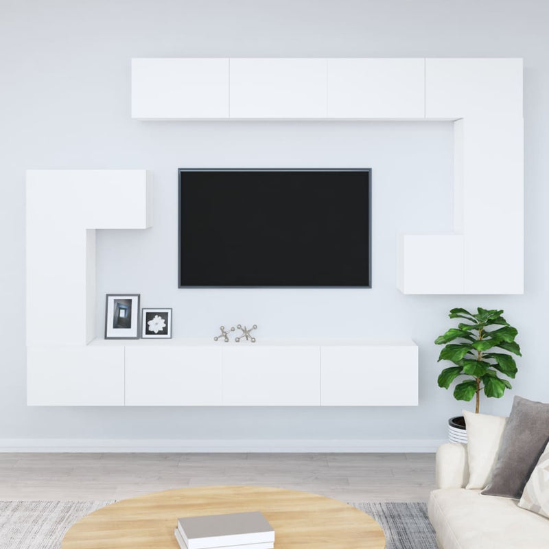 Tv-wandmeubel bewerkt hout wit MeubelReus