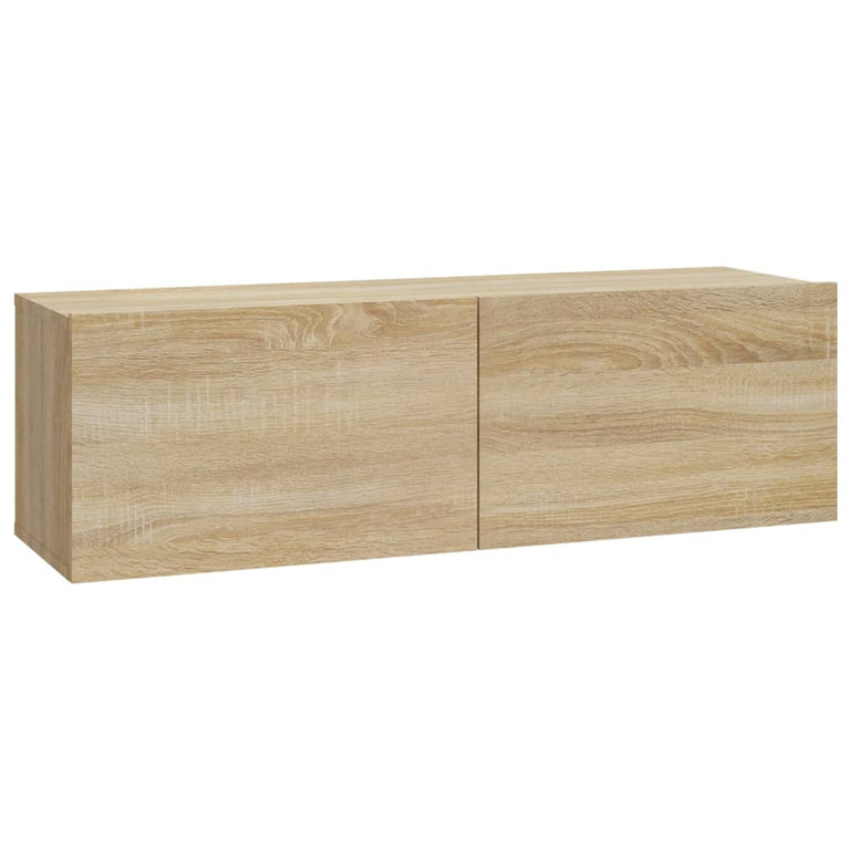 Tv-wandmeubel bewerkt hout sonoma eikenkleurig