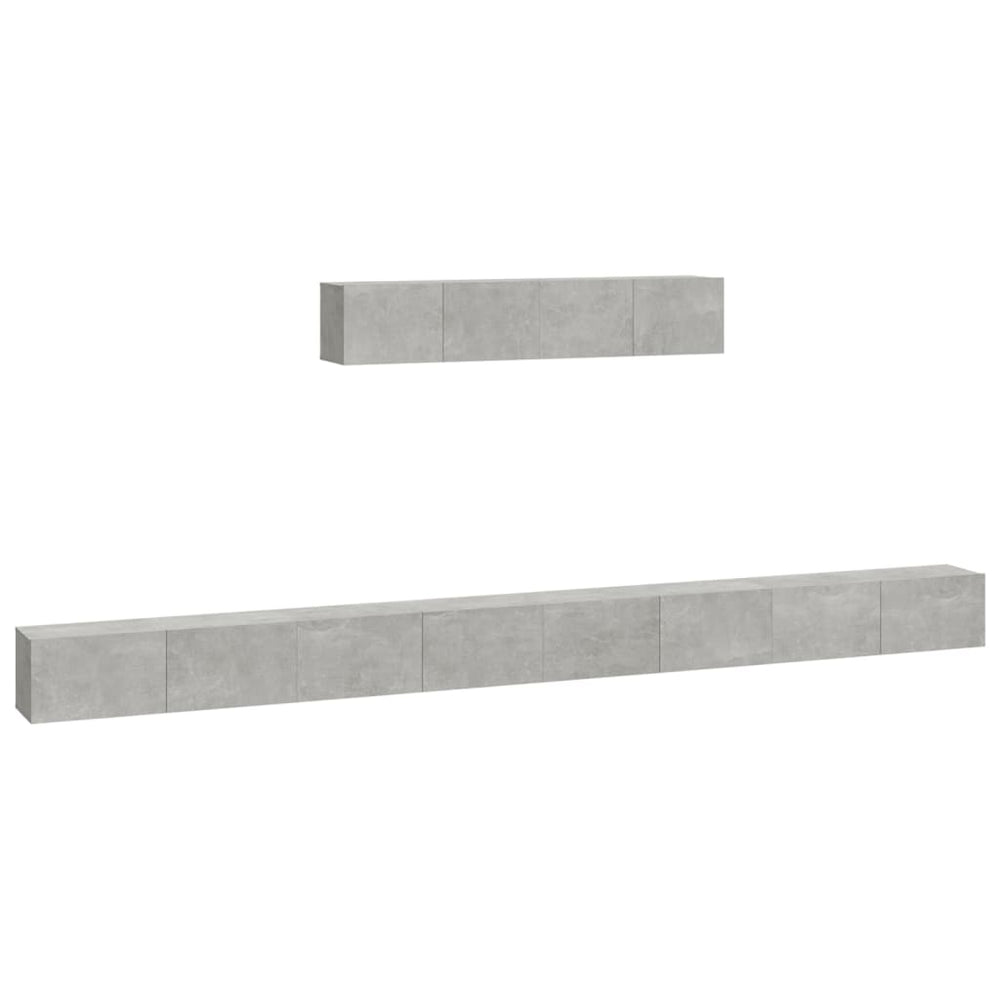 6-delige Tv-meubelset bewerkt hout betongrijs MeubelReus