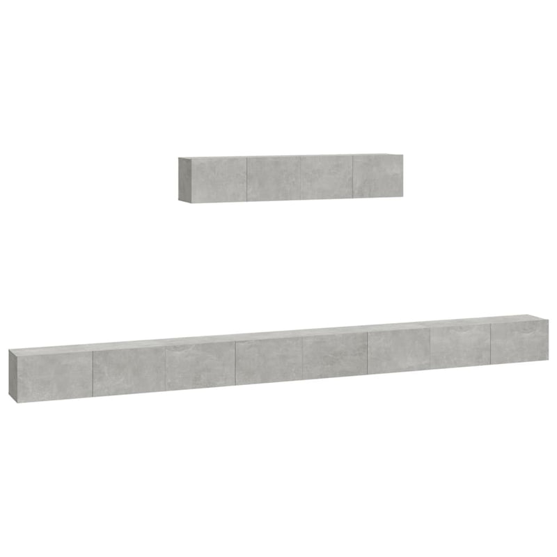 6-delige Tv-meubelset bewerkt hout betongrijs MeubelReus