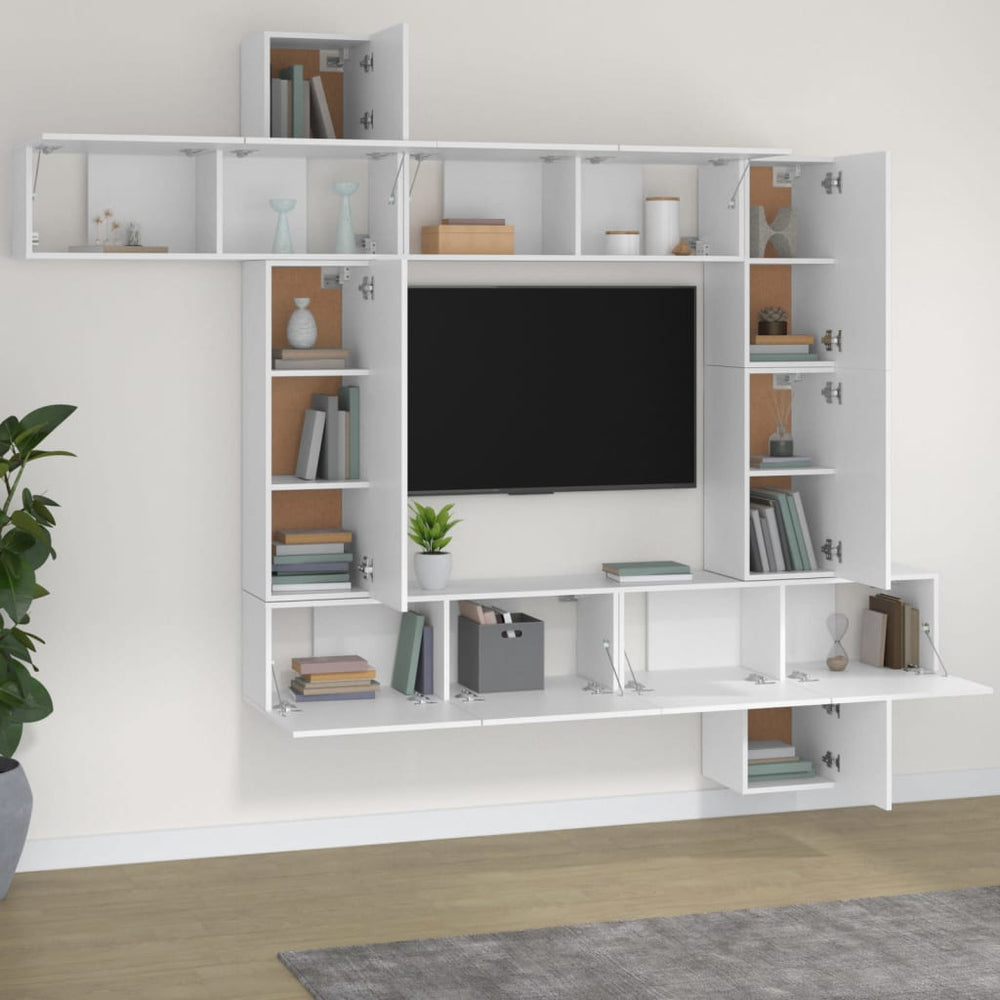 9-delige Tv-meubelset bewerkt hout wit MeubelReus