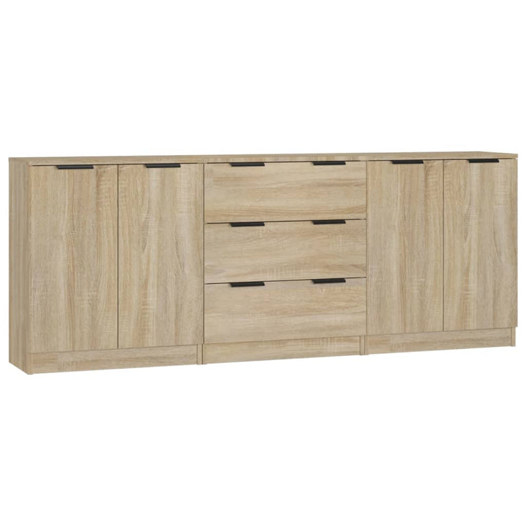 3 st Dressoirs bewerkt hout sonoma eikenkleurig