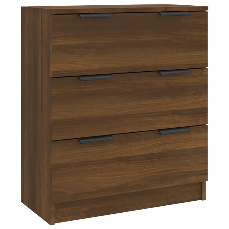 3 st Dressoirs bewerkt hout bruineikenkleurig