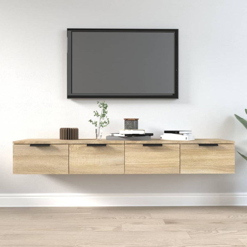Wandkasten 2 st 68x30x20 cm bewerkt hout sonoma eikenkleurig MeubelReus