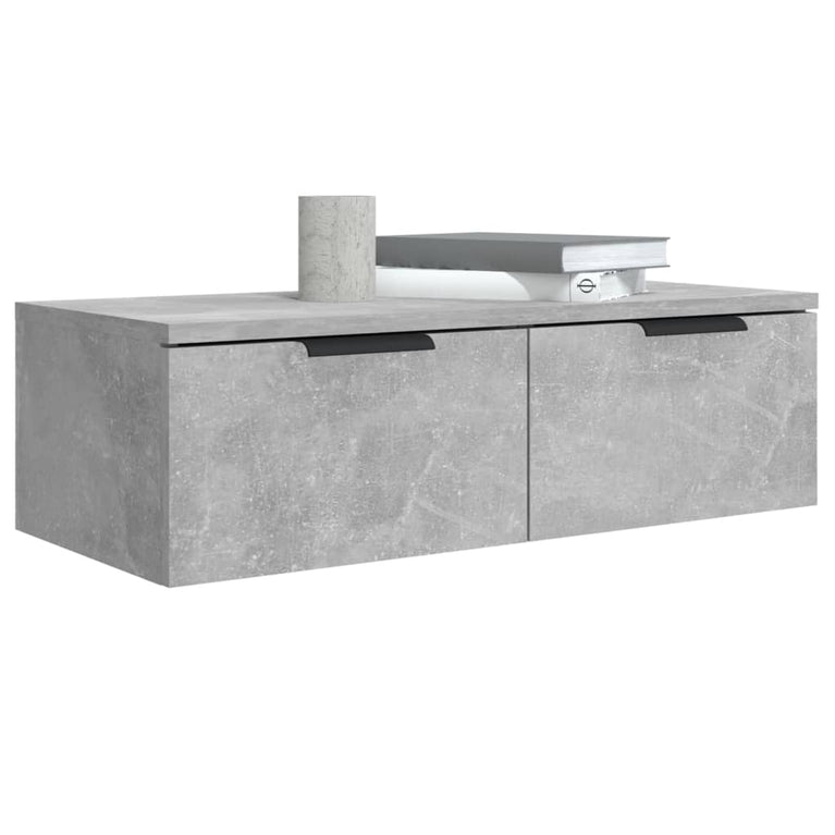 Wandkasten 2 st 68x30x20 cm bewerkt hout betongrijs MeubelReus