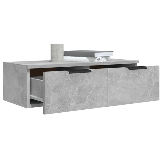 Wandkasten 2 st 68x30x20 cm bewerkt hout betongrijs MeubelReus
