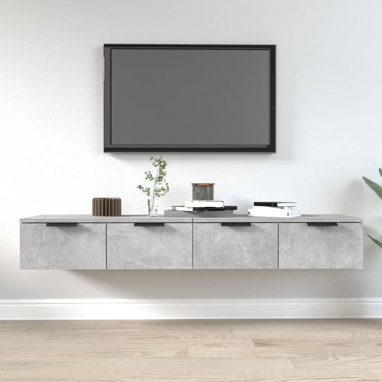 Wandkasten 2 st 68x30x20 cm bewerkt hout betongrijs MeubelReus