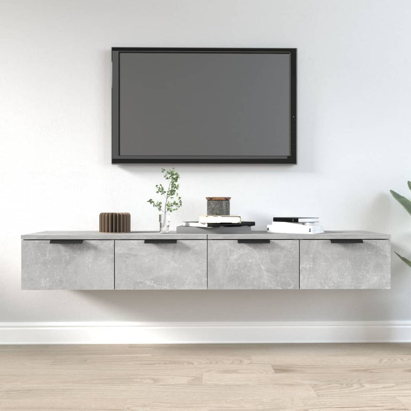 Wandkasten 2 st 68x30x20 cm bewerkt hout betongrijs MeubelReus