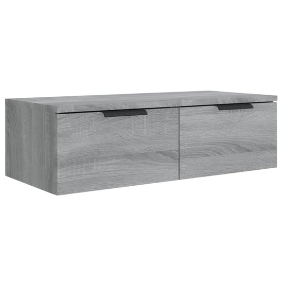 Wandkasten 2 st 68x30x20 cm bewerkt hout grijs sonoma eiken MeubelReus