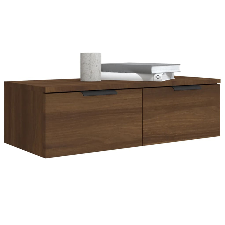 Wandkasten 2 st 68x30x20 cm bewerkt hout bruineikenkleurig MeubelReus