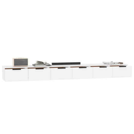 Wandkasten 2 st 102x30x20 cm bewerkt hout wit MeubelReus