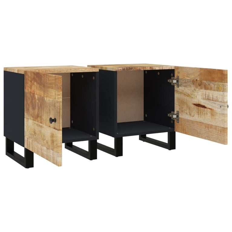 Nachtkastjes 2 st 40x33x46 cm massief mangohout MeubelReus