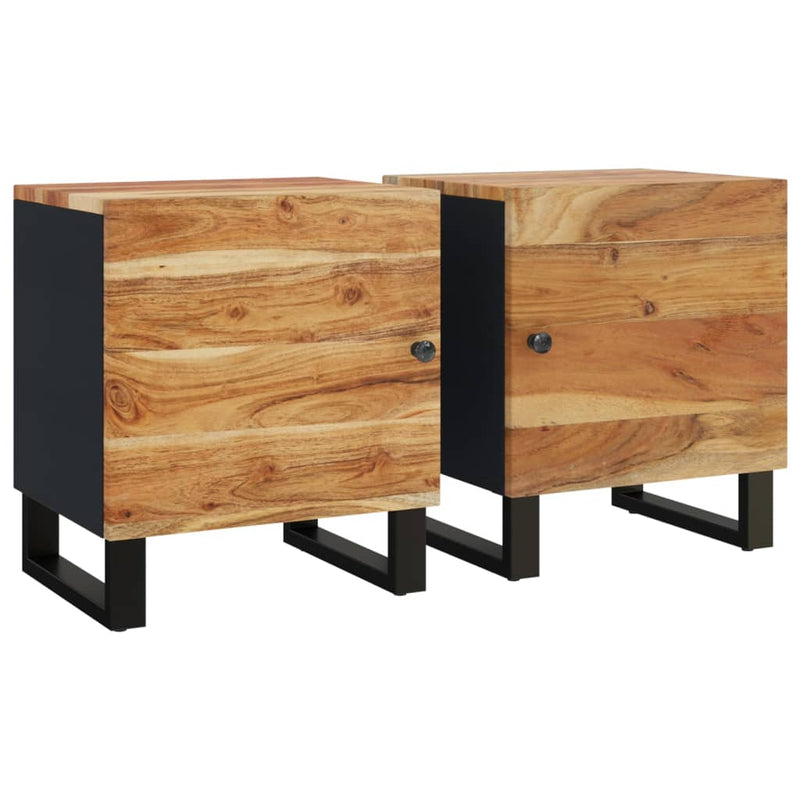 Nachtkastjes 2 st 40x33x46 cm massief acaciahout MeubelReus