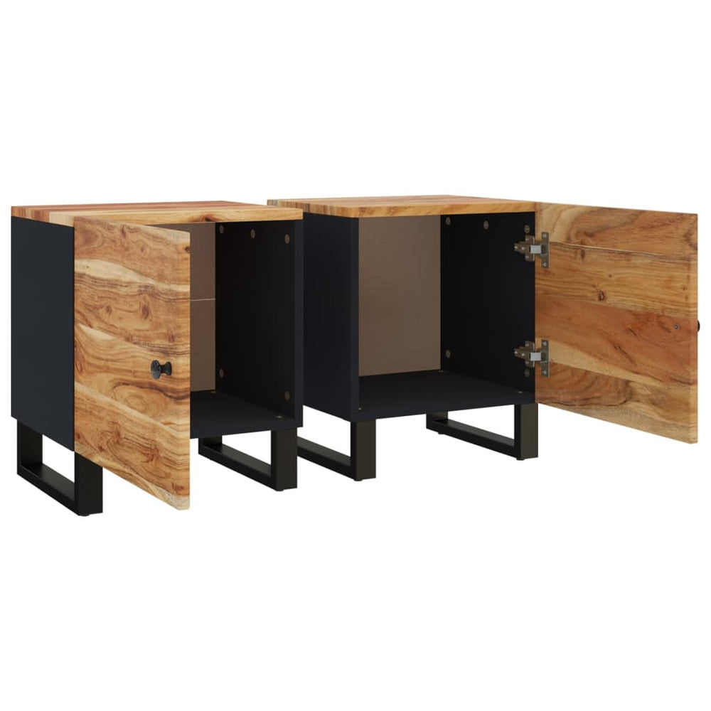Nachtkastjes 2 st 40x33x46 cm massief acaciahout MeubelReus