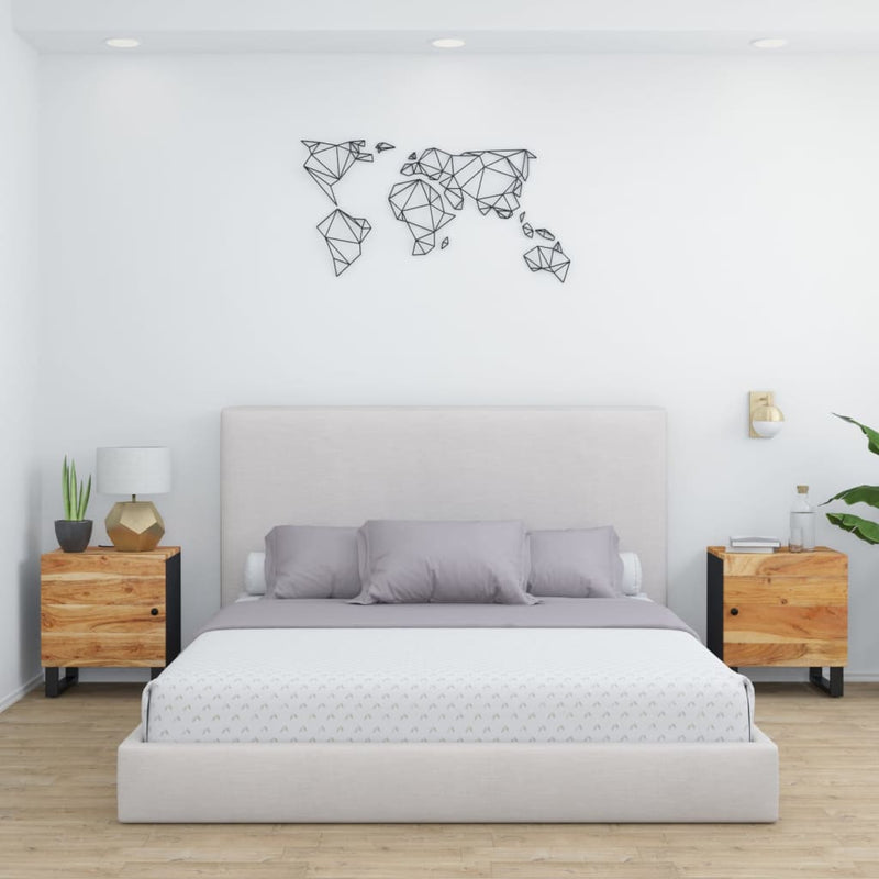 Nachtkastjes 2 st 40x33x46 cm massief acaciahout MeubelReus