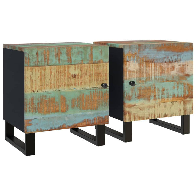 Nachtkastjes 2 st 40x33x46 cm massief gerecycled hout MeubelReus