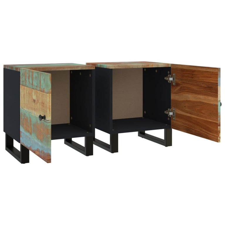 Nachtkastjes 2 st 40x33x46 cm massief gerecycled hout MeubelReus