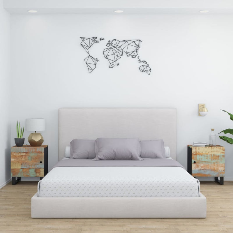 Nachtkastjes 2 st 40x33x46 cm massief gerecycled hout MeubelReus