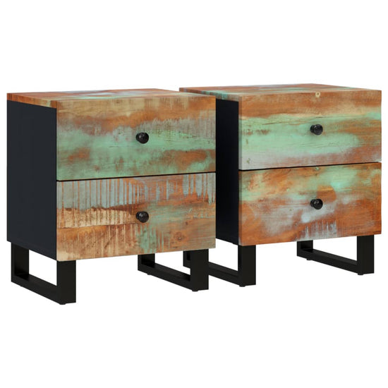 Nachtkastjes 2 st 40x33x46 cm massief gerecycled hout MeubelReus
