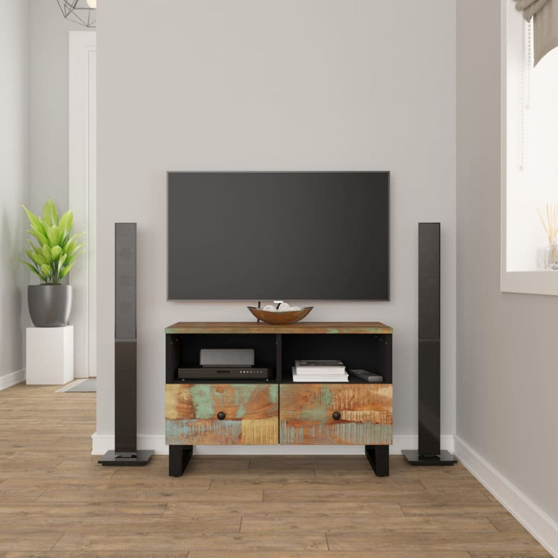 Tv-meubel 70x33x46cm massief teruggewonnen hout MeubelReus