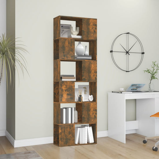 Boekenkast/kamerscherm 60x24x186 cm gerookt eikenkleurig MeubelReus
