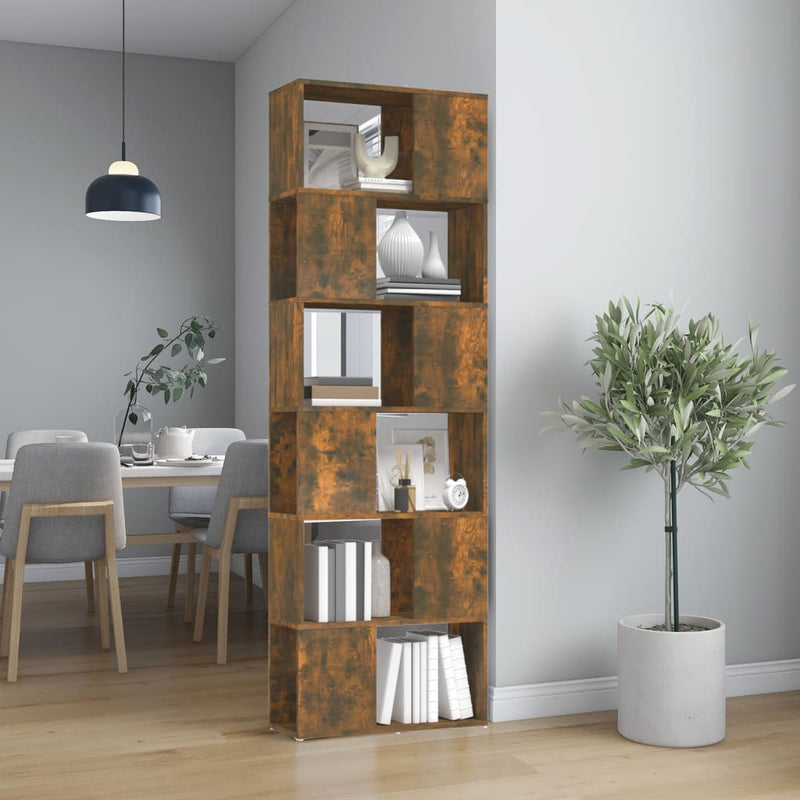 Boekenkast/kamerscherm 60x24x186 cm gerookt eikenkleurig MeubelReus