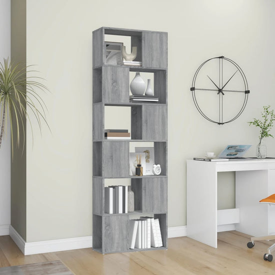 Boekenkast/kamerscherm 60x24x186 cm grijs sonoma eiken MeubelReus