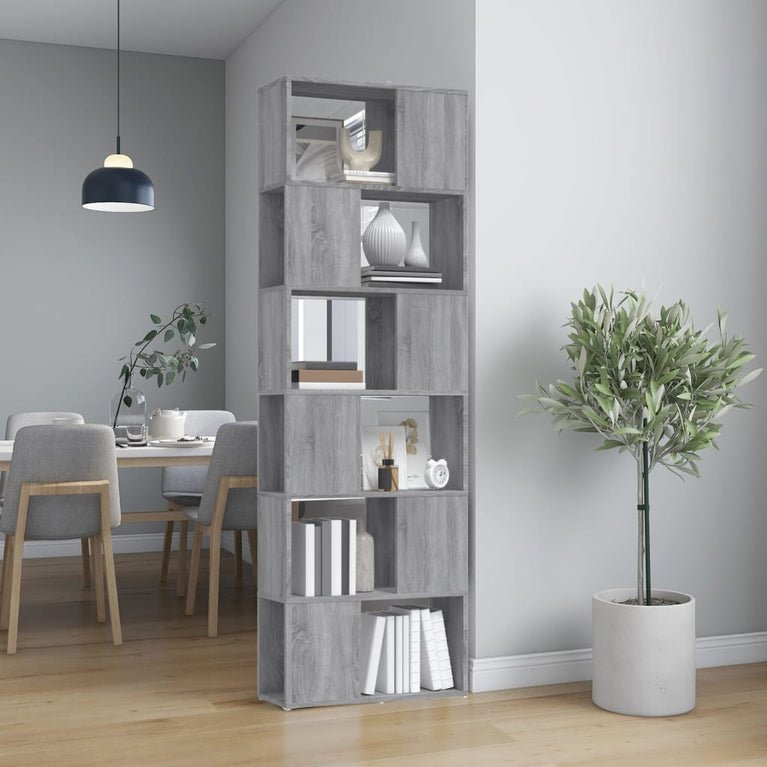 Boekenkast/kamerscherm 60x24x186 cm grijs sonoma eiken MeubelReus