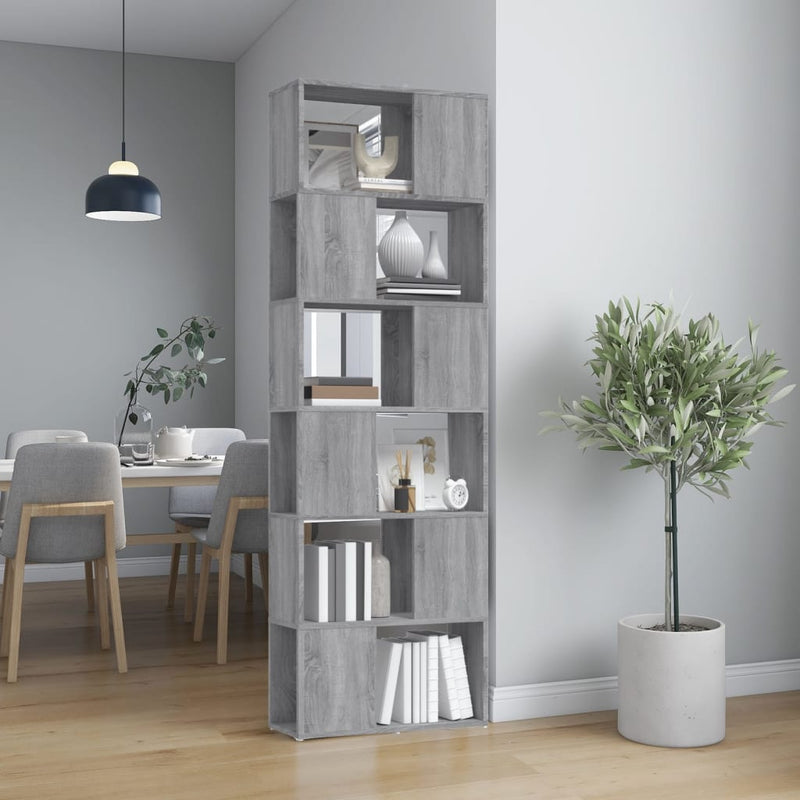 Boekenkast/kamerscherm 60x24x186 cm grijs sonoma eiken MeubelReus