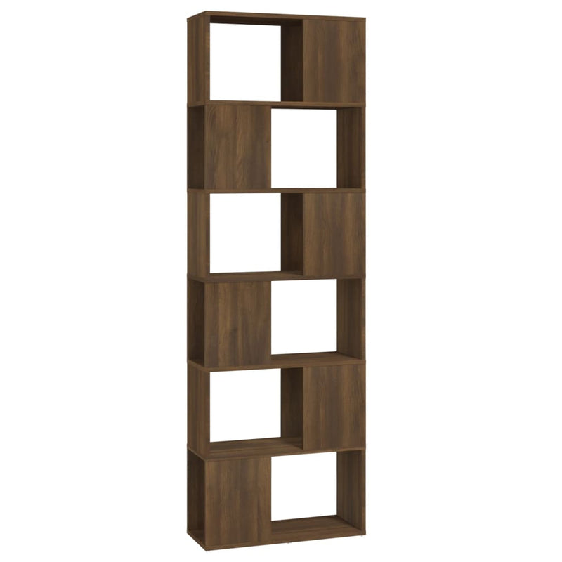 Boekenkast/kamerscherm 60x24x186 cm bruin eikenkleur MeubelReus