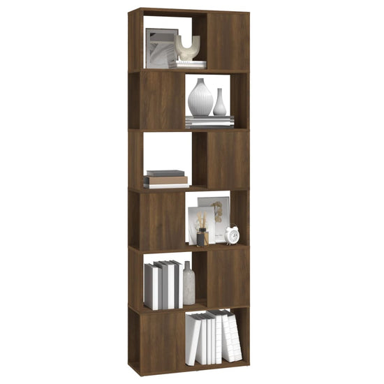Boekenkast/kamerscherm 60x24x186 cm bruin eikenkleur MeubelReus