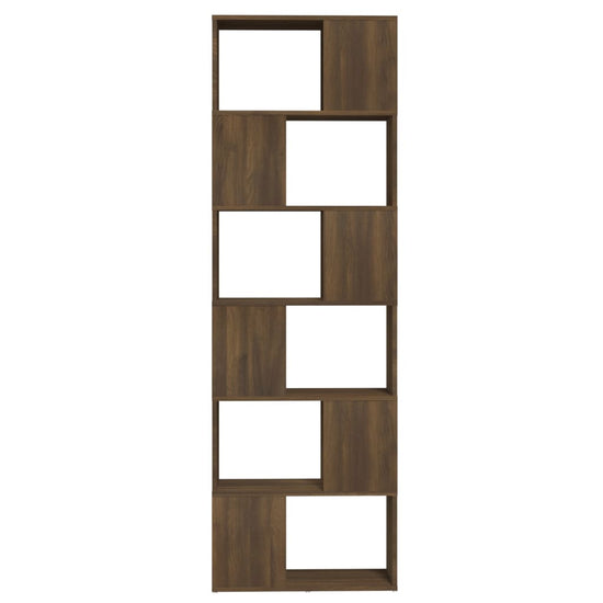 Boekenkast/kamerscherm 60x24x186 cm bruin eikenkleur MeubelReus