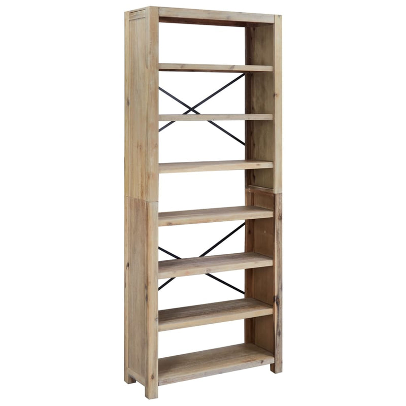 Boekenkast met 7 schappen 80x30x200 cm massief acaciahout MeubelReus