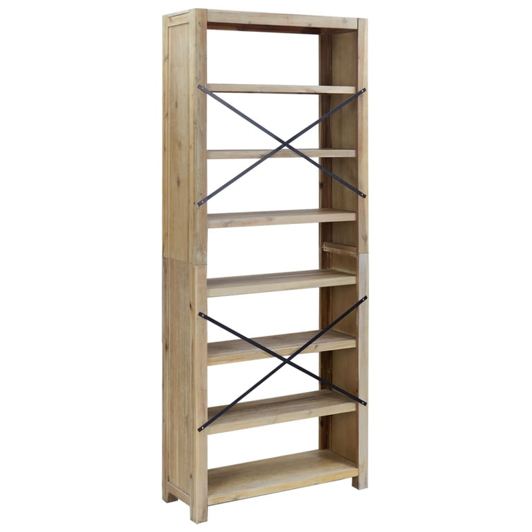 Boekenkast met 7 schappen 80x30x200 cm massief acaciahout MeubelReus