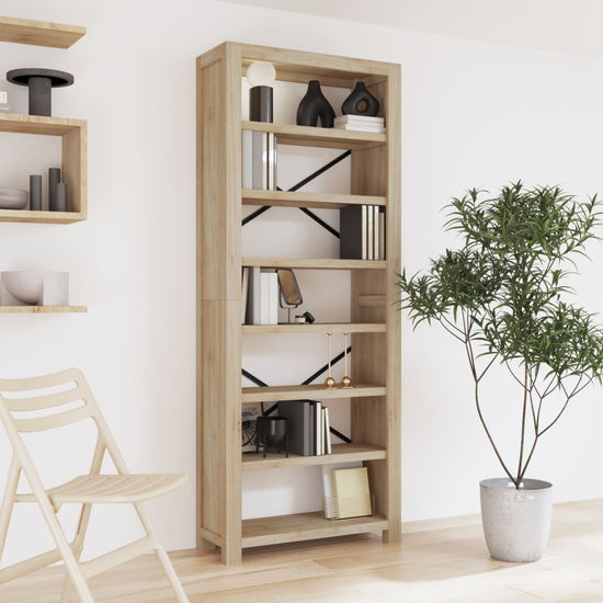 Boekenkast met 7 schappen 80x30x200 cm massief acaciahout MeubelReus