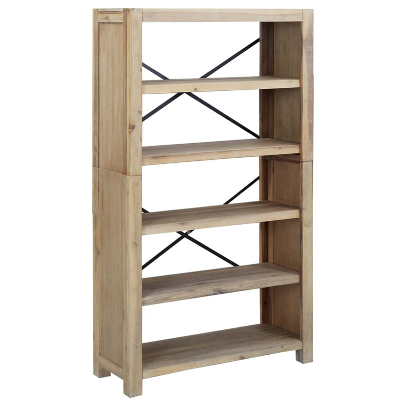 Boekenkast met 5 schappen 80x30x140 cm massief acaciahout MeubelReus