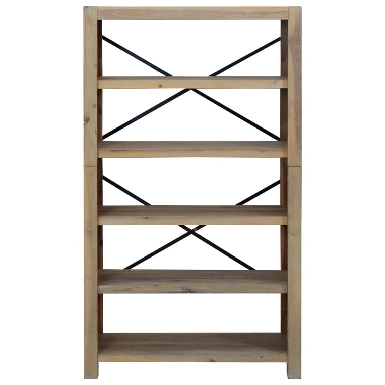 Boekenkast met 5 schappen 80x30x140 cm massief acaciahout MeubelReus