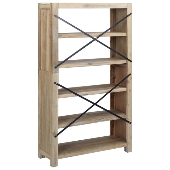 Boekenkast met 5 schappen 80x30x140 cm massief acaciahout MeubelReus