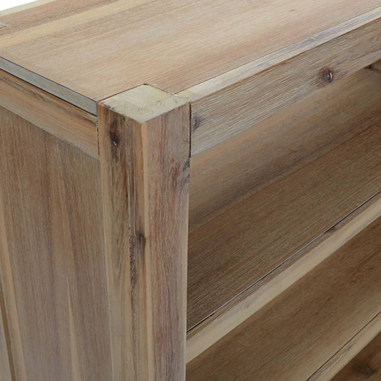 Boekenkast met 5 schappen 80x30x140 cm massief acaciahout MeubelReus