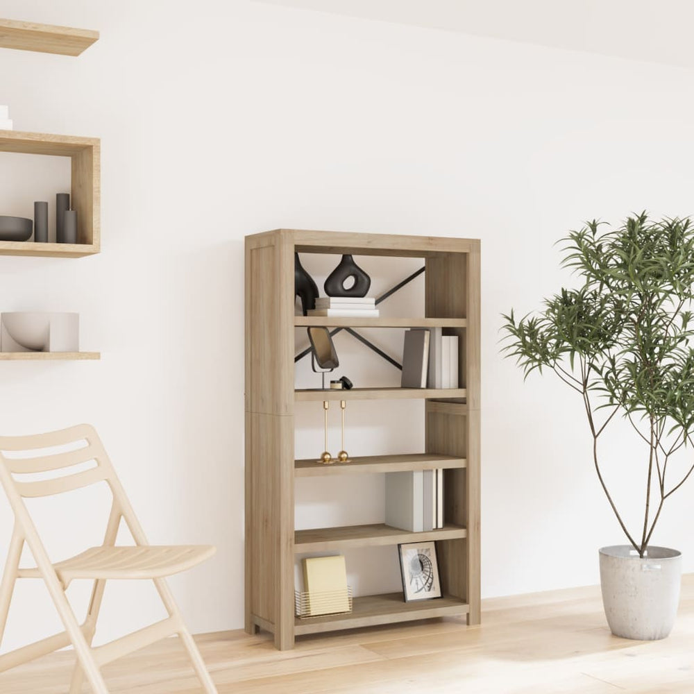 Boekenkast met 5 schappen 80x30x140 cm massief acaciahout MeubelReus