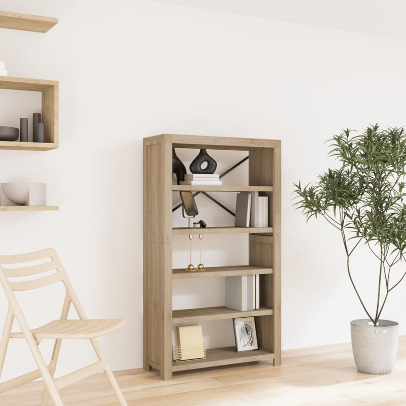 Boekenkast met 5 schappen 80x30x140 cm massief acaciahout MeubelReus